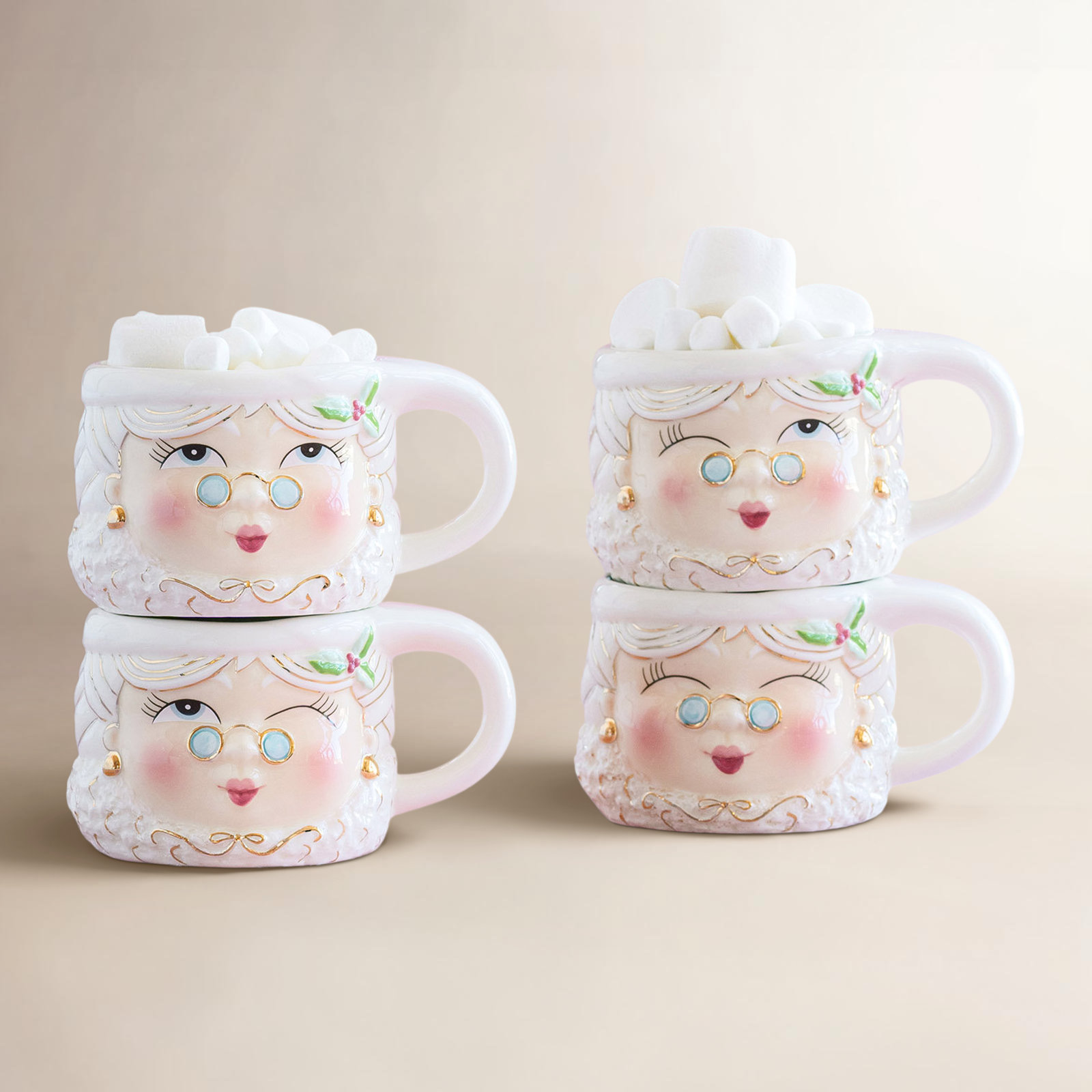 Mrs Papa Noel Brown Mug, White