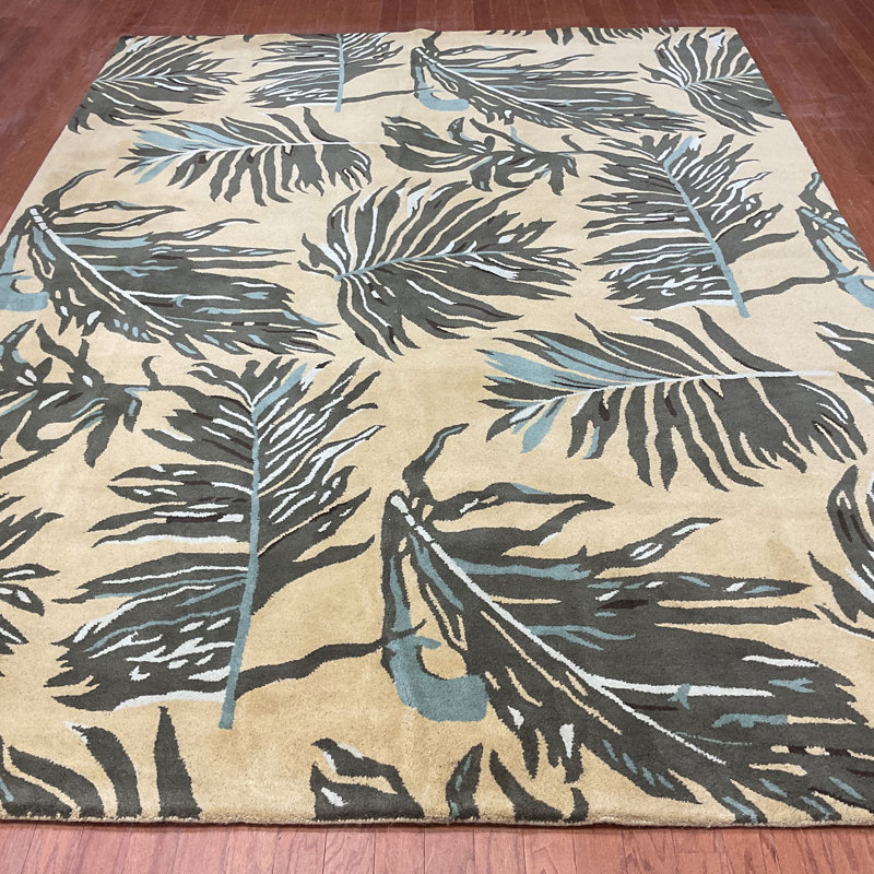 Wool Floral Indoor Rug, Rectangle 8' x 11'