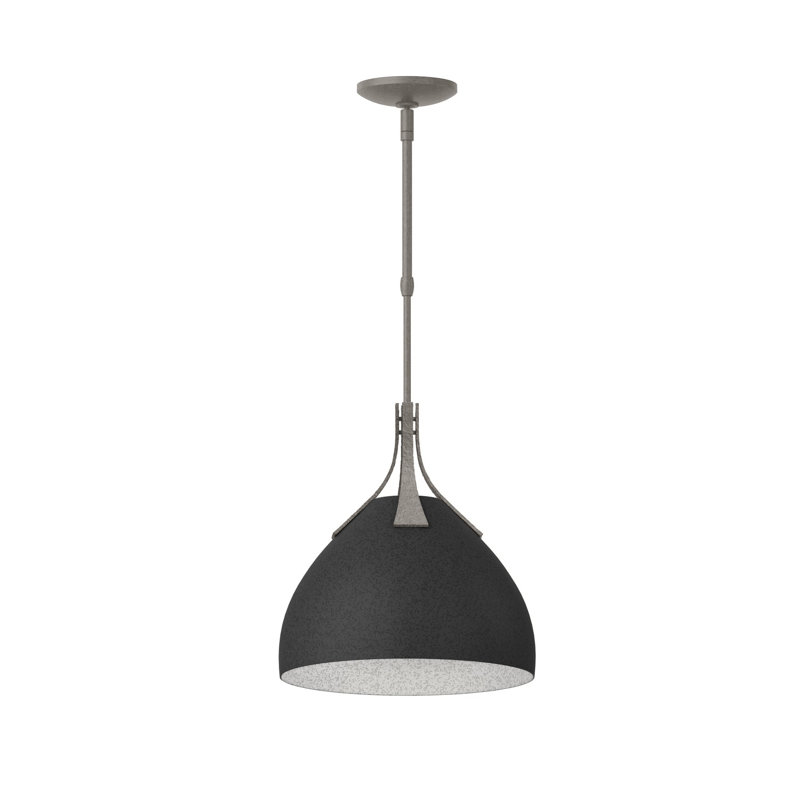 Summit 1 - Light Single Dome Pendant, Black, Natural Iron