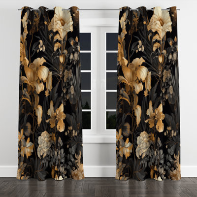 Caledon - Leaves Grommet Curtain - Velvet Room Darkening - 1 panel