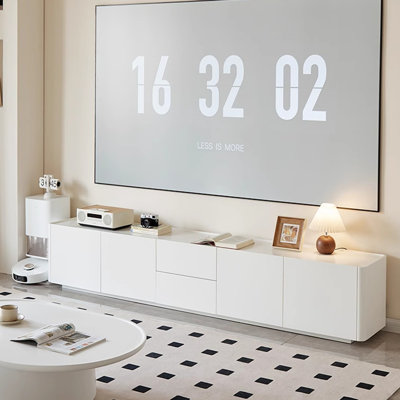 Cream air storage cabinet TV cabinet