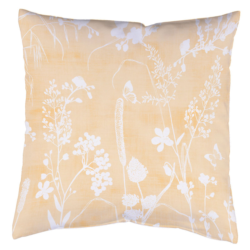 Gräser Floral Square Pillow Cover, 40cm H x 40cm W x 1cm D, Yellow