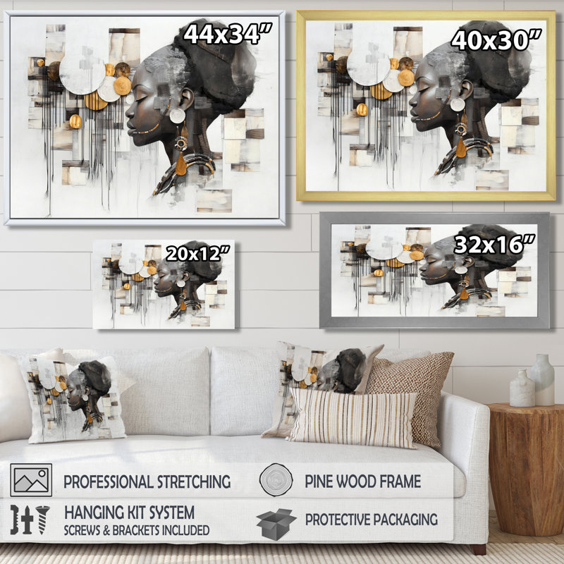 Aura spirituelle de l'art africain IV - Art mural africain, H 30 po x l 40 po, Toile tendue, Ne s’applique pas
