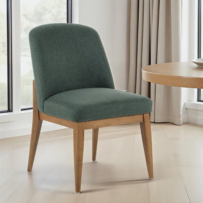 Ensemble de 2 chaises de salle à manger rembourrées en bois d'hévéa Contemporary
