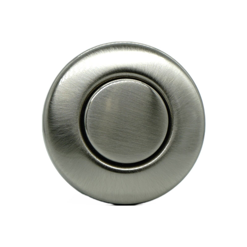 Garbage Disposal Air Switch Kit with Brushed Nickel Push Button, Power Box, and Air Tube