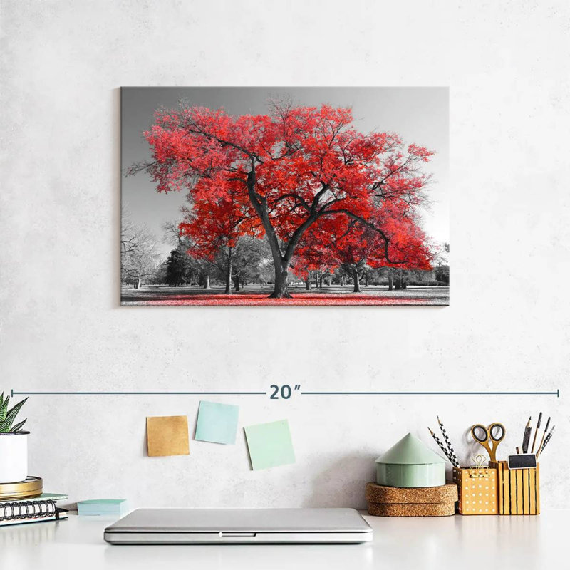 " Red Tree Canvas Print ", 8" H x 12" W x 1" D