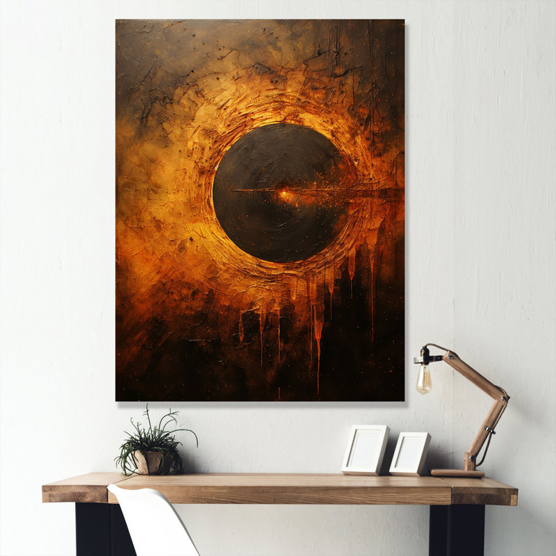 " Bronze Blackhole Solar System ", Wrapped Canvas, 32" H x 24" W