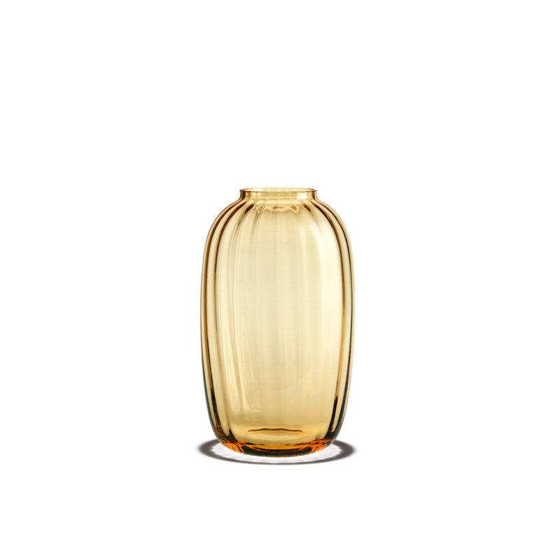 Vase de table en verre fait à la main Primula, H 10 po x l 6,1 po x P 6,1 po, Jaune