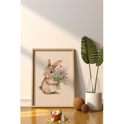 Élégante peinture décorative encadrée de Pâques, 13,0 x 18,9 pouces | Cadre 100% bois massif (épaisseur: 0,8 pouce) et œuvre d'art en panneau de fibres à densité moyenne 100% (épaisseur: 0,1 pouce) | Impression numérique époustouflante pour la décoration intérieure et le charme saisonnier