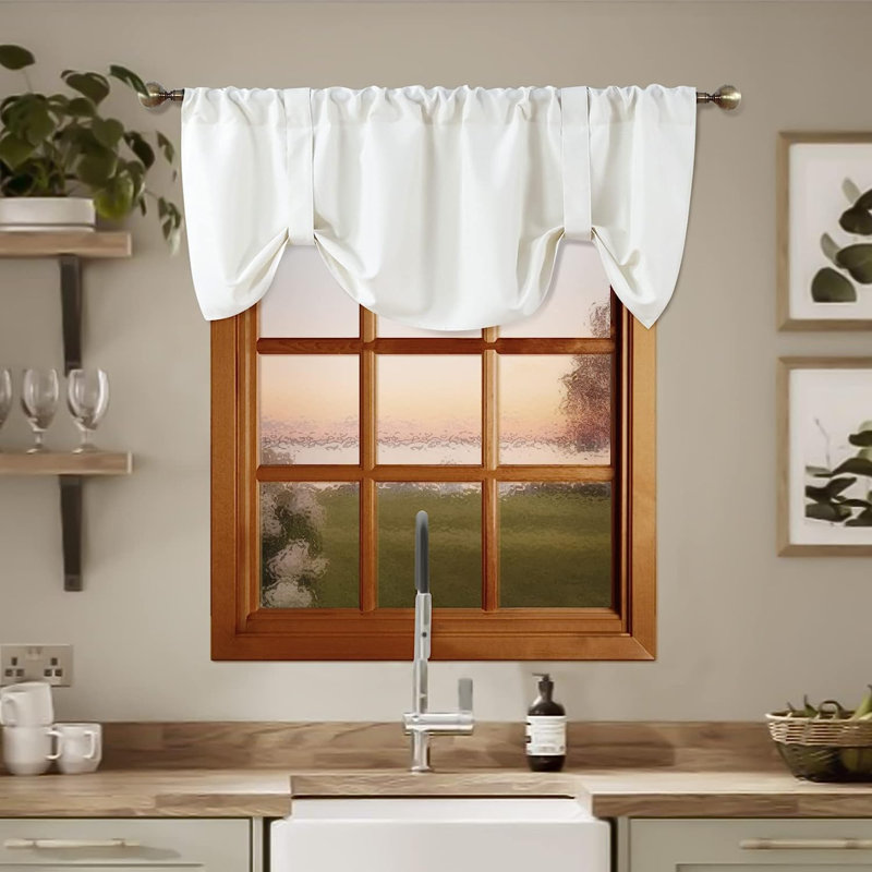 Kendria Tie-Up Window Valance, 54" W x 18" L, Brown