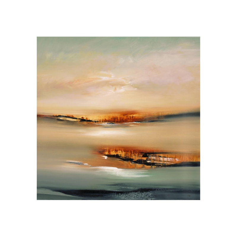 «Subtle Scene» par Lisa Ridgers - peinture sur toile tendue, H 36 po x l 36 po x 1,5 po, Couche de verre