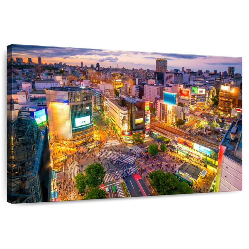 Sirci Shibuya traversant la nuit, H 26 po x l 39 po