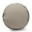 Pouf fabriqué à la main beige et gris foncé - Tissu recouvert de laine et de coton rembourré 16 po x 16 po x 16 lb, capacité de 250 lb, nettoyage des taches seulement, conception cylindrique 250 lb