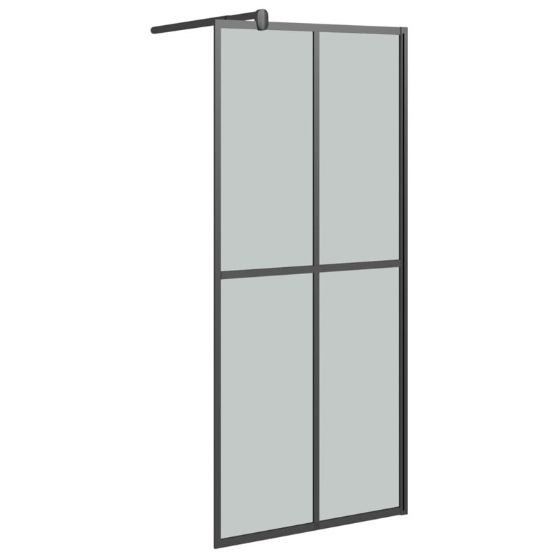 Walk In Shower Screen Dark Tempered Glass 31.5 x 76.8 in Modern Bathroom Panel