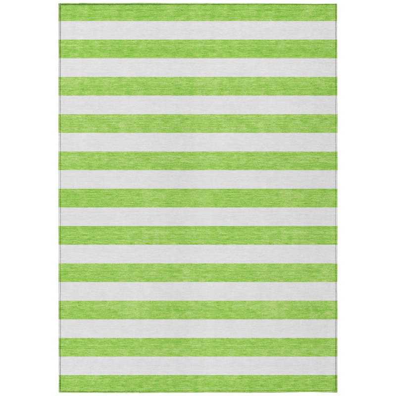 Washable Striped Indoor / Outdoor Rug, Rectangle 10' x 14'