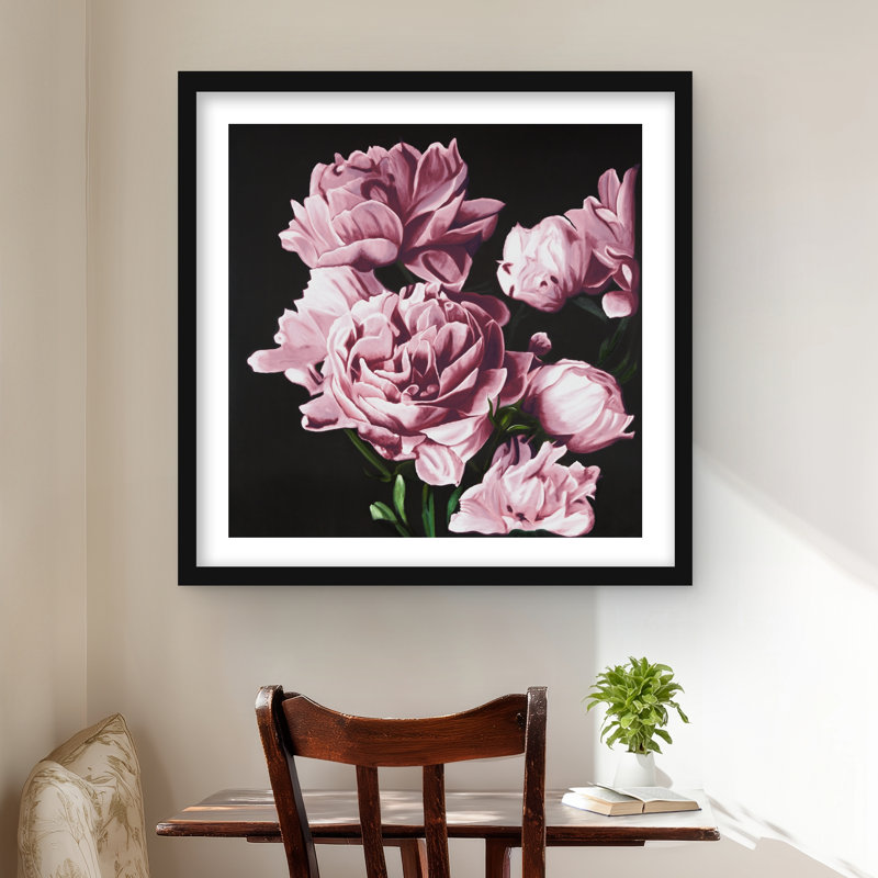Pivoines roses - Best-sellers, salon, impression encadrée, H 24 po x l 24 po