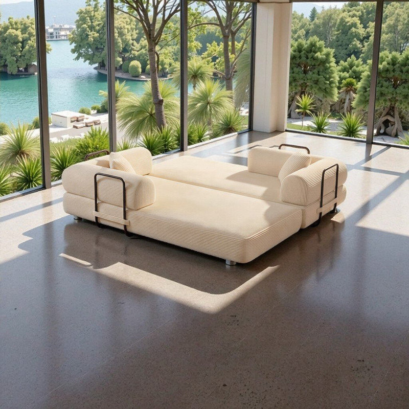 Canapé-lit modulaire 3 en 1 3 pièces, Beige