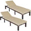 Chaise longue inclinable avec coussin en rotin-52954547