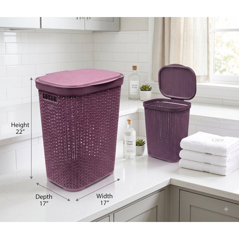 55L Gray Laundry Hamper – Space-Saving Tall Basket for Dorms, Bathrooms, and Closets. 22" x 17", Gray