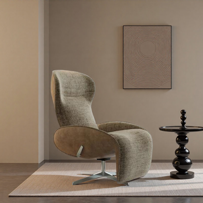 Light Luxury Rotatable Single Leisure Chair., Camel
