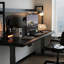 Bureau 78,74 po moderne en bois massif à hauteur réglable avec tablettes et panneau perforé 78,74 po Modern-869348160