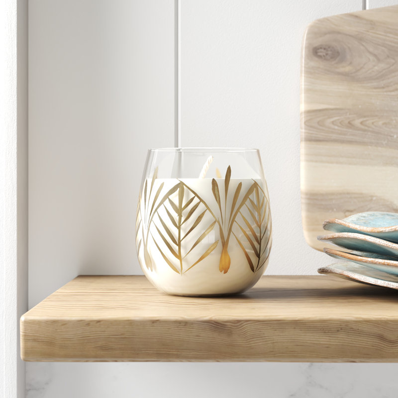 Bougie parfumée à motif de feuilles