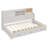 Wooden Daybed with 3 Storage Drawers, Upper Soft Board, shelf, and a set of Sockets and USB Ports-97691160-97691162