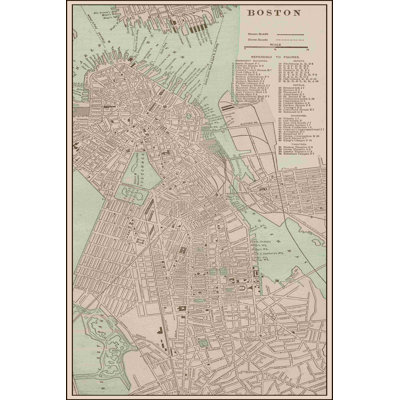 Carte teintée de Boston
