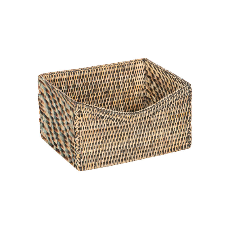 Panier en rotin Everard, Enduit noir