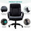 Grande et grande chaise de bureau avec accoudoirs rembourrés et siège réglable - peut supporter jusqu'à 500 lb-49798116
