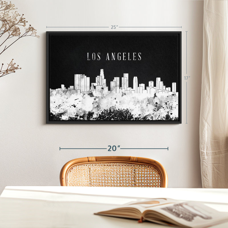 "LA Skyline BW", H 17 po x l 25 po