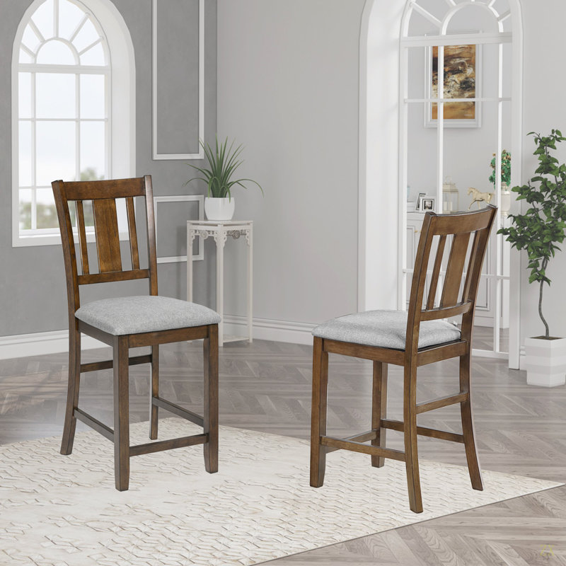 Chaises de salle à manger seulement, ensemble de chaises de salle à manger à hauteur de comptoir pour 4 personnes, chaise de cuisine avec siège rembourré