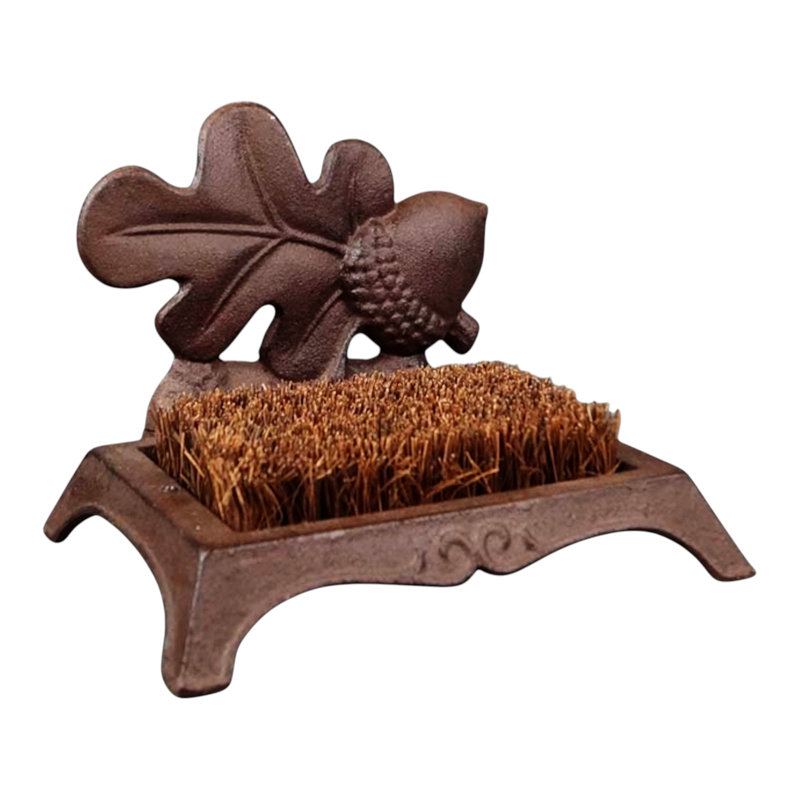 Cast Iron Acorn Boot Brush 22.5cm Rustic Design
