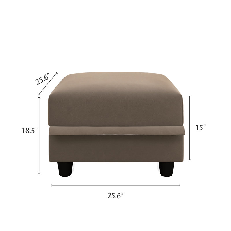 Repose-pieds de rangement en tissu Tomario, Brun