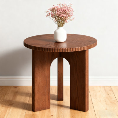 Retro Wanlut Solid Wood Round Coffee Table