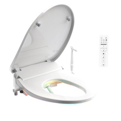 Siège de toilette électronique bidet allongé, siège de couvercle à ouverture et fermeture automatique, siège de toilette chauffant à DEL