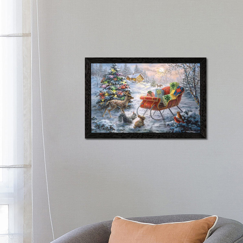 Baidland Tis The Night Before Xmas - Wrapped Canvas Print, Black Framed, 20.32 cm H x 30.48 cm W