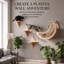 Lit mural pour chat en forme de lune, hamac flottant en bois naturel, perchoir en bois avec jouet suspendu, meuble mural gain de place pour les chatons se reposant, jouant et faisant la sieste à l'intérieur