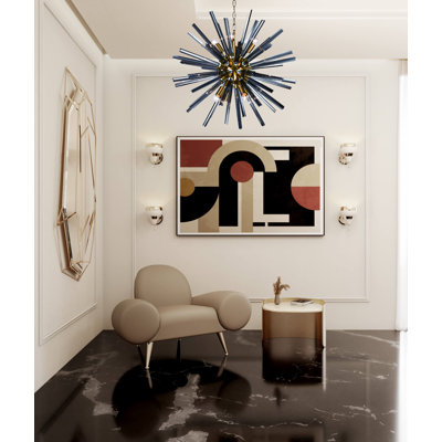 Rosa Modern 8-Light Sputnik Glass Chandelier 