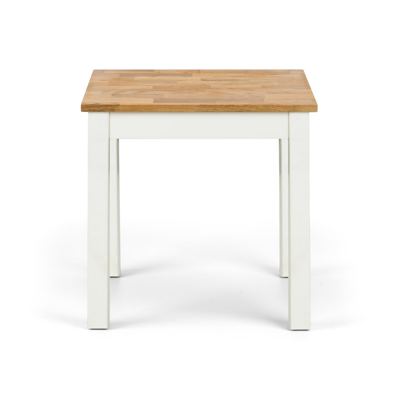 Carmel Solid Wood End Table, Ivory