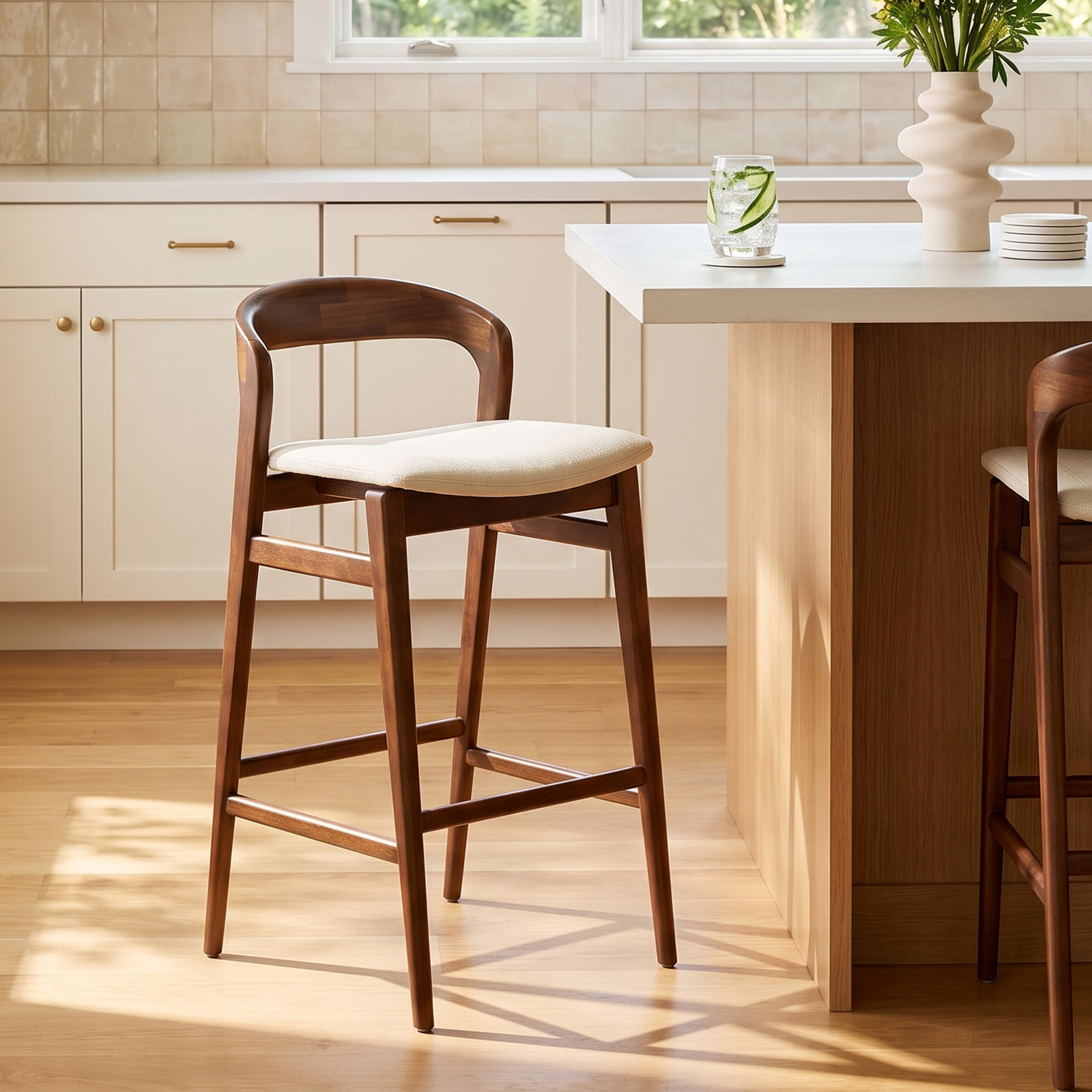 Anela Bar and Counter Stool, Medley Ivory Performance Basketweave, Counter Stool (25.25" Seat Height)