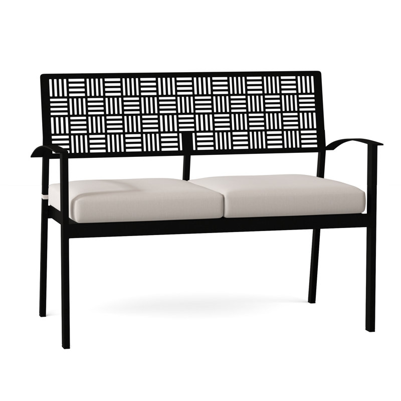 Banc de jardin New Century, Toile Sunbrella® mouchetée, Noir texturé