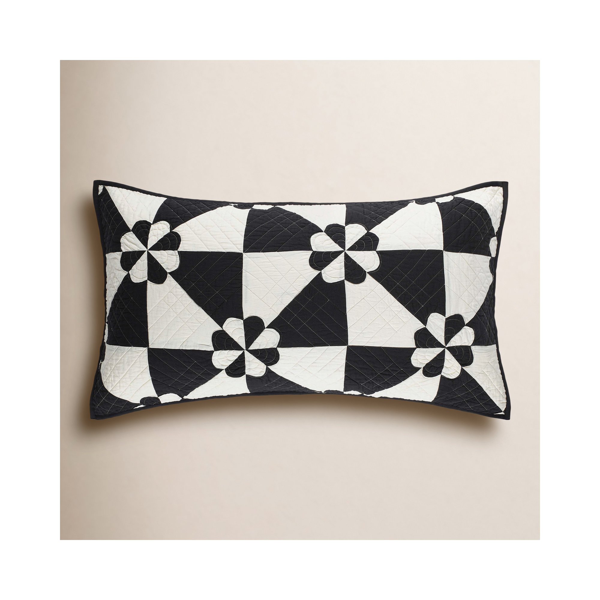 Sunny Side Quilted Sham, Black, King