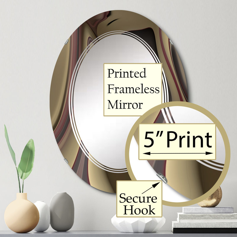 Fraipont - Miroir mural moderne ovale, 30 po x 20 po