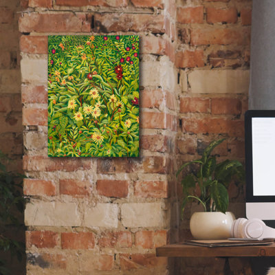 Art mural sur toile Red Barrel Studio® «Tapisserie Asters» par Andrea Strongwater