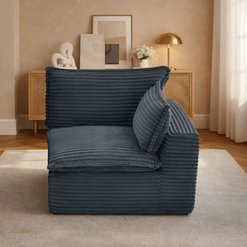 Fauteuil d'appoint moderne avec accoudoir gauche, Gris