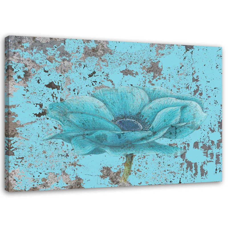 Retro Sea Flower - Wrapped Canvas Print, 60cm H x 90cm W