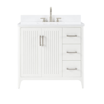 Meubles-lavabos en bois massif blanc (doivent inclure le meuble et le lavabo)