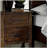 Classic Transitional Design Nightstand Burnished Finish Solid Rubberwood Bedroom Side Table Rustic Look Furniture