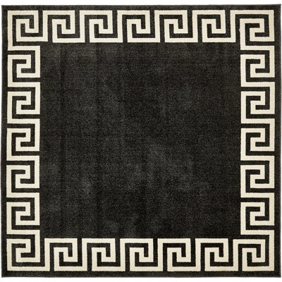 Tapis gris anthracite et beige tissé au métier mécanique Balabak